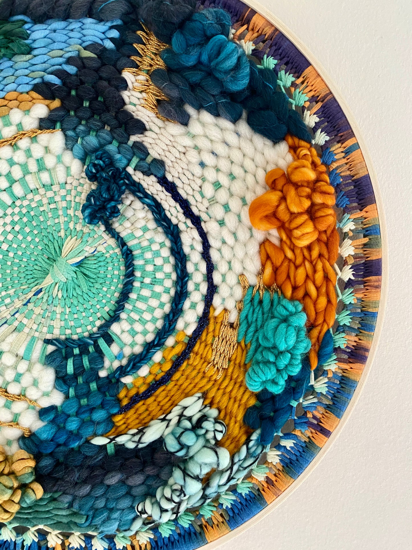 "Journey" round woven wall hanging