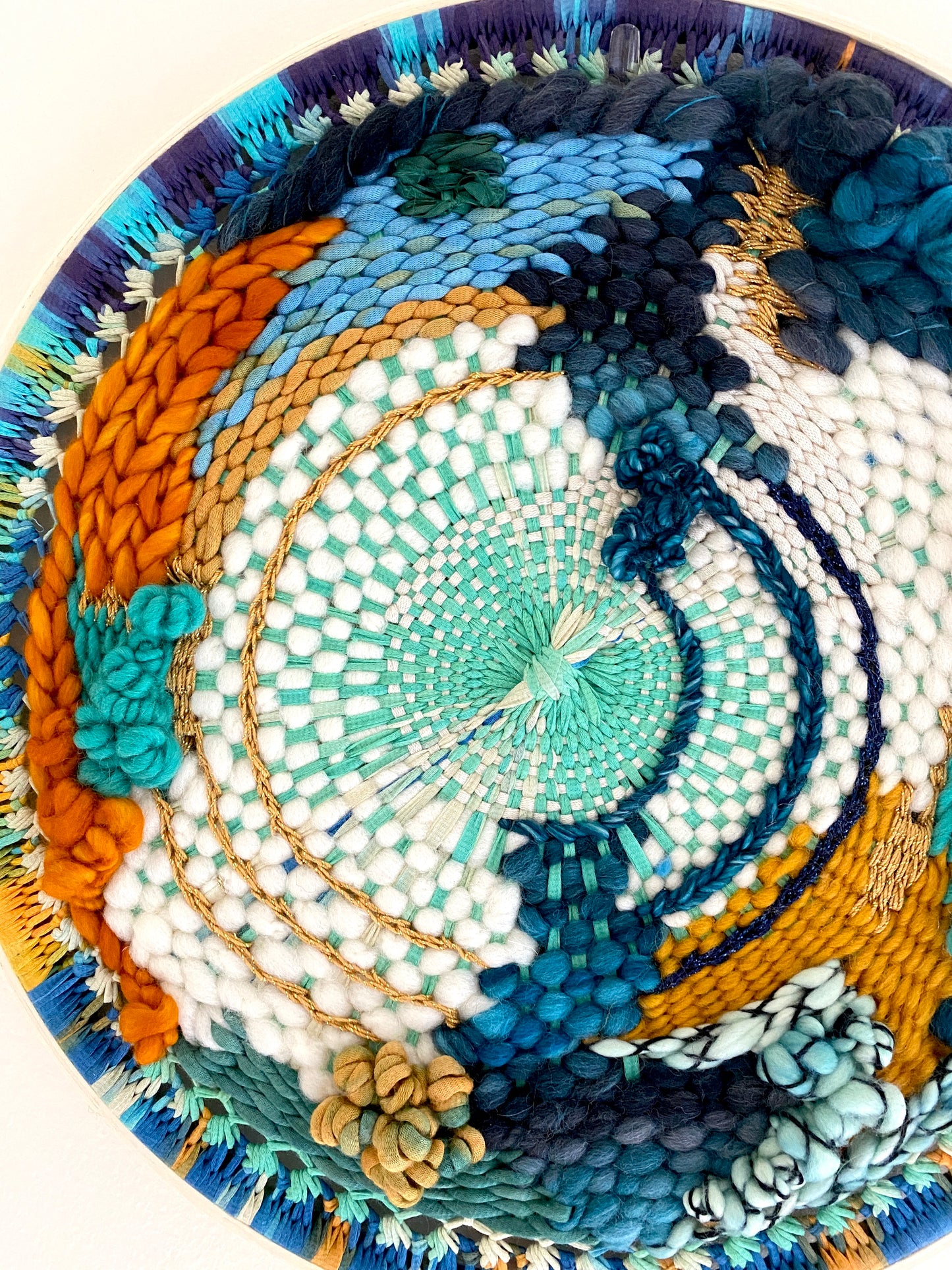 "Journey" round woven wall hanging