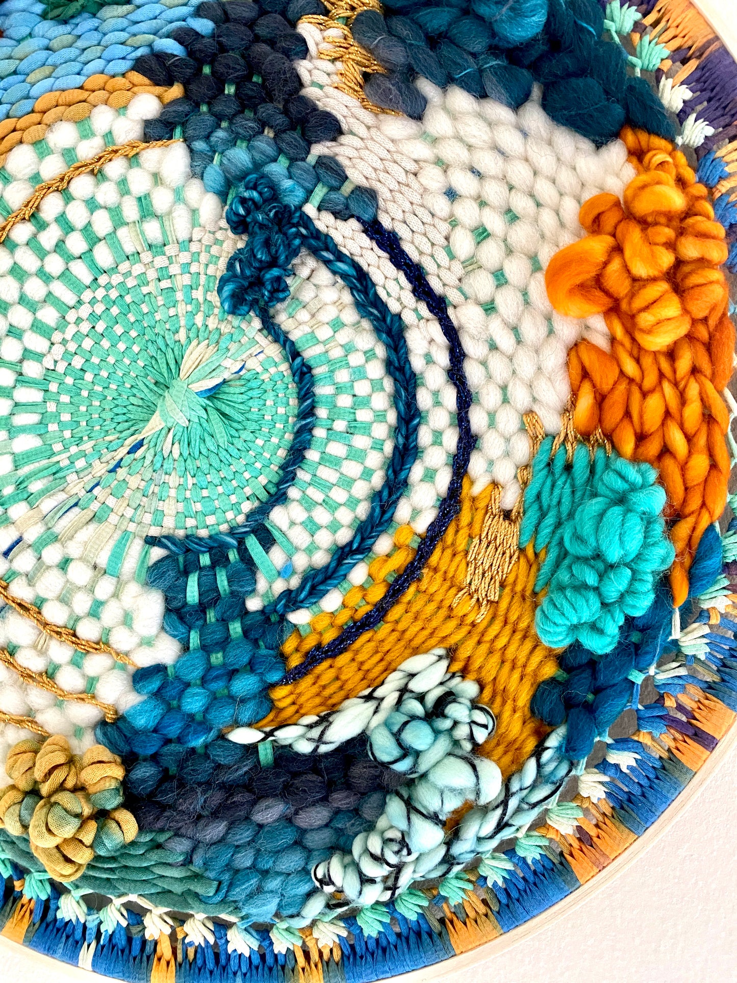 "Journey" round woven wall hanging
