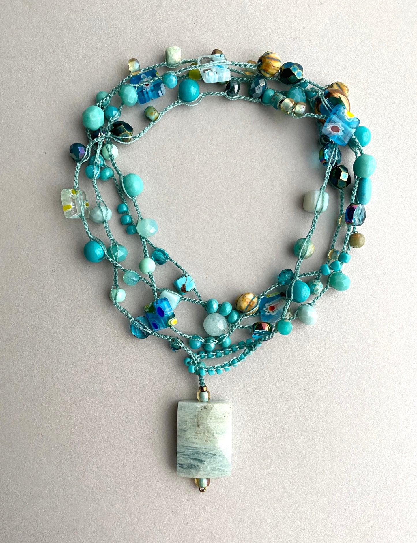 Aquamarine layering necklace