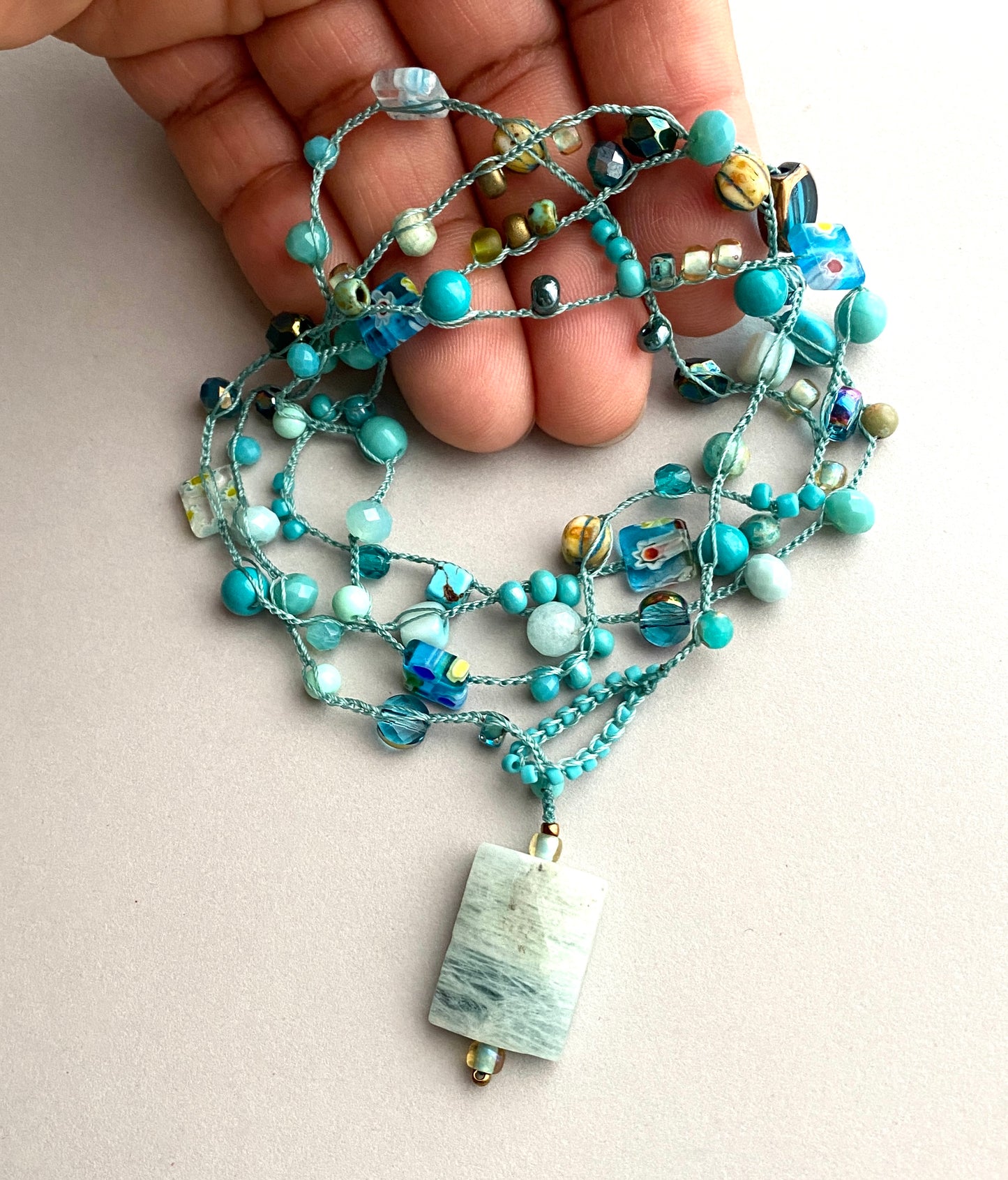 Aquamarine layering necklace